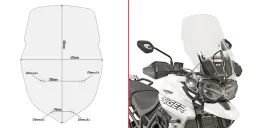 Parabrezza trasparente,> 515 mm di altezza, 440 mm di larghezza